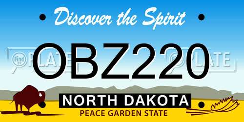OBZ220 North Dakota License Plate
