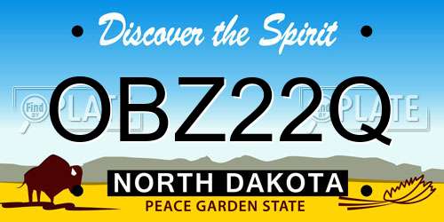 OBZ22Q North Dakota License Plate