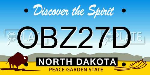 OBZ27D North Dakota License Plate