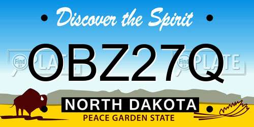 OBZ27Q North Dakota License Plate