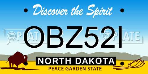 OBZ52I North Dakota License Plate