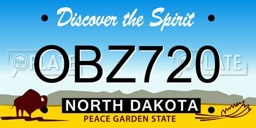 OBZ720 North Dakota License Plate
