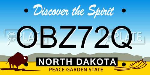 OBZ72Q North Dakota License Plate