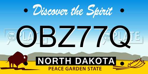 OBZ77Q North Dakota License Plate