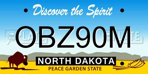 OBZ90M North Dakota License Plate