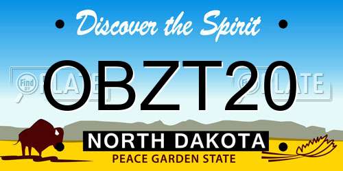 OBZT20 North Dakota License Plate