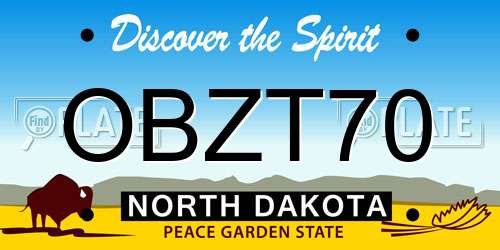 OBZT70 North Dakota License Plate