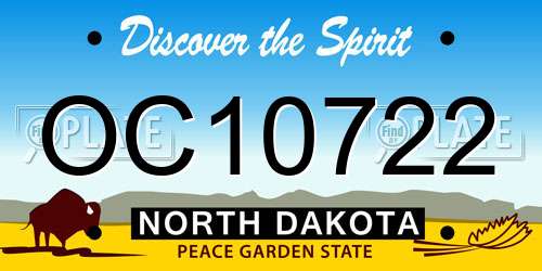 OC10722 North Dakota License Plate