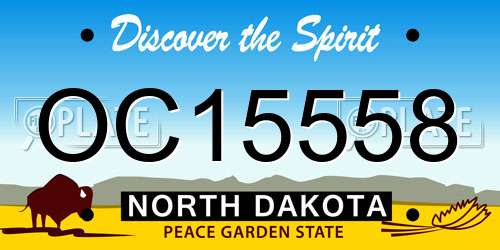 OC15558 North Dakota License Plate