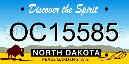 OC15585 North Dakota License Plate