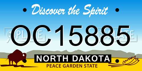 OC15885 North Dakota License Plate