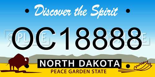 OC18888 North Dakota License Plate