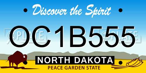 OC1B555 North Dakota License Plate