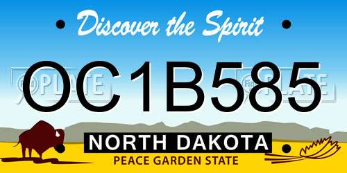 OC1B585 North Dakota License Plate