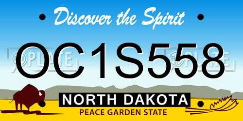 OC1S558 North Dakota License Plate