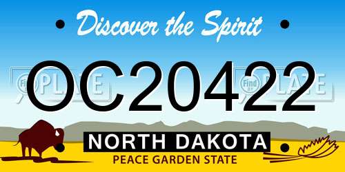OC20422 North Dakota License Plate