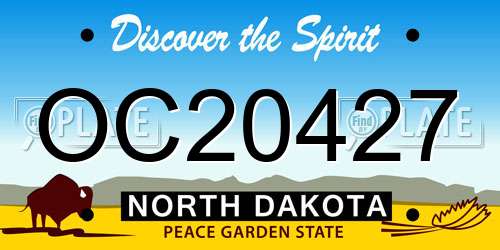 OC20427 North Dakota License Plate