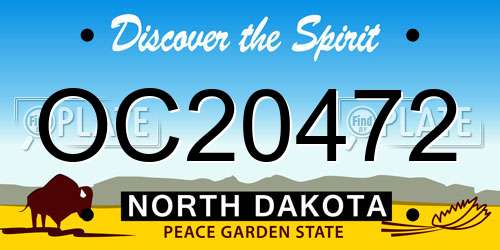 OC20472 North Dakota License Plate