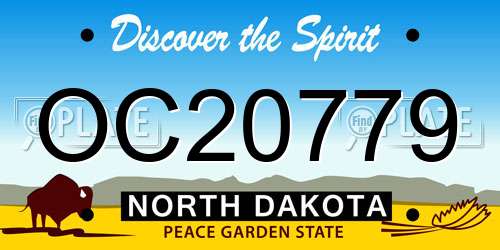OC20779 North Dakota License Plate