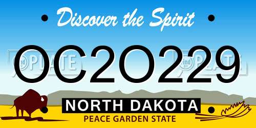 OC2O229 North Dakota License Plate