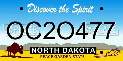 OC2O477 North Dakota License Plate