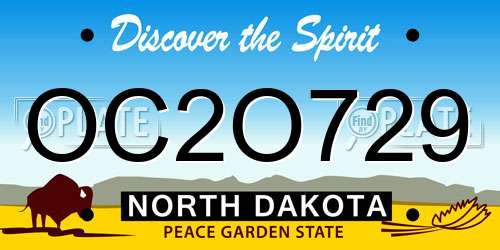 OC2O729 North Dakota License Plate