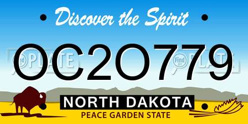 OC2O779 North Dakota License Plate