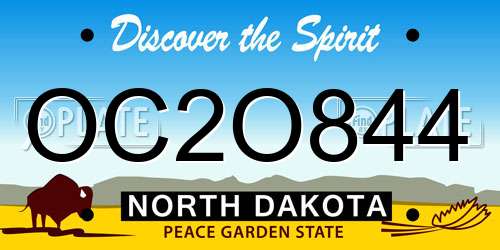 OC2O844 North Dakota License Plate