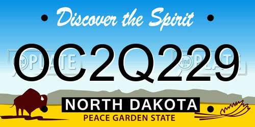 OC2Q229 North Dakota License Plate