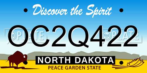 OC2Q422 North Dakota License Plate