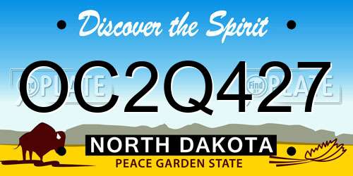 OC2Q427 North Dakota License Plate