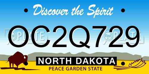 OC2Q729 North Dakota License Plate
