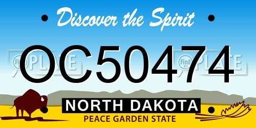 OC50474 North Dakota License Plate