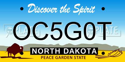 OC5G0T North Dakota License Plate