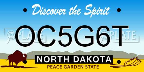 OC5G6T North Dakota License Plate