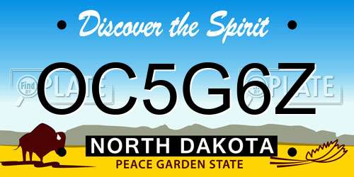 OC5G6Z North Dakota License Plate