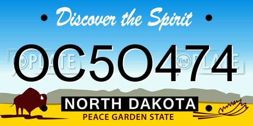 OC5O474 North Dakota License Plate