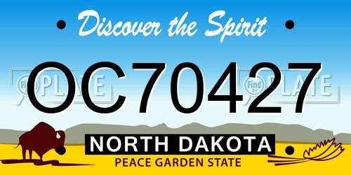 OC70427 North Dakota License Plate