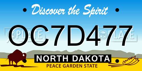 OC7D477 North Dakota License Plate
