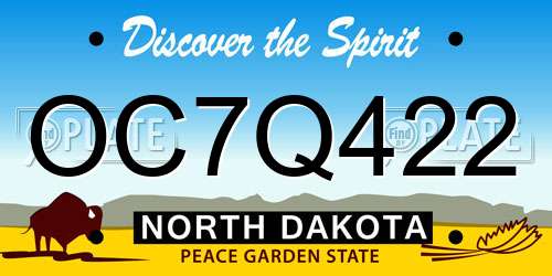 OC7Q422 North Dakota License Plate