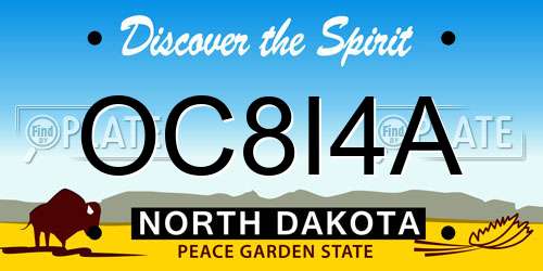 OC8I4A North Dakota License Plate
