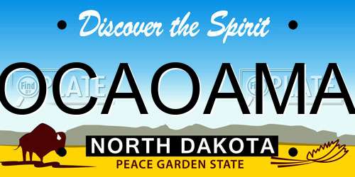 OCAOAMA North Dakota License Plate