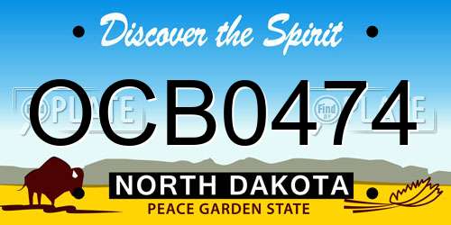 OCB0474 North Dakota License Plate