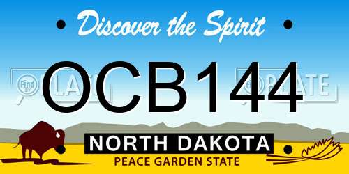 OCB144 North Dakota License Plate