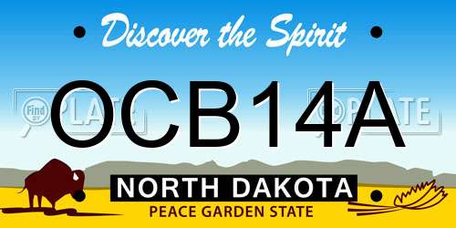 OCB14A North Dakota License Plate