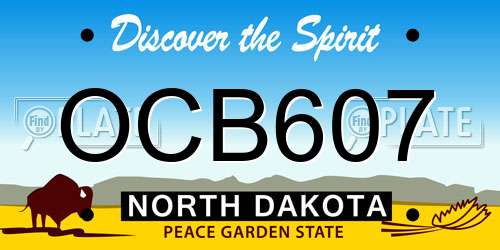 OCB607 North Dakota License Plate