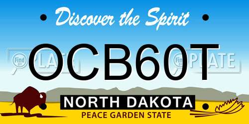 OCB60T North Dakota License Plate