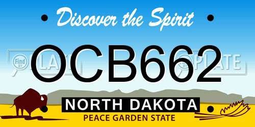 OCB662 North Dakota License Plate