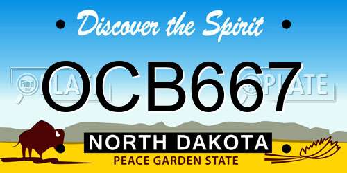 OCB667 North Dakota License Plate