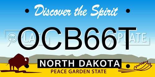 OCB66T North Dakota License Plate